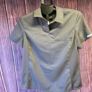 Cherokee Revolution Scrub Top Medium Gray Stretch Workwear NWOT
